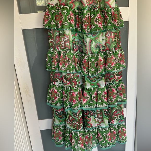 Palma De Scrolls Print Ruffle Tiered Maxi Dress- Worn once for pics - Picture 8 of 13